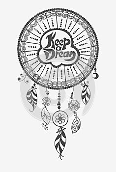 Boho hand drawn dreamcatcher eps8