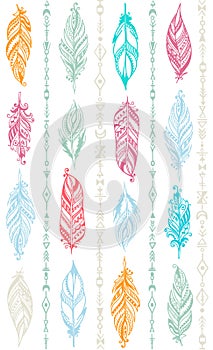 Boho hand drawn seamless pattern eps8