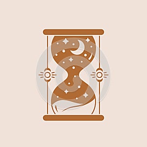 Boho logo with hourglass