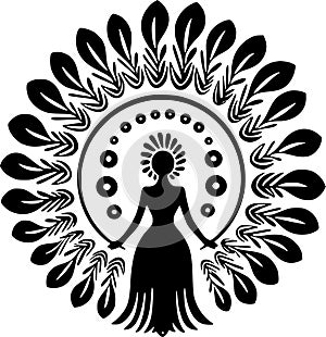 Boho - minimalist and simple silhouette - vector illustration