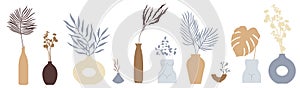 Boho minimalistic ceramic vases set