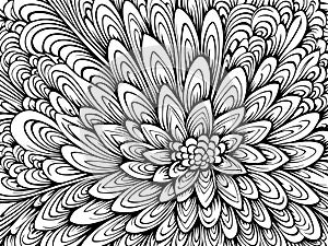Boho pattern for background, decorations, banner. Vector generative ai, black lines, coloring book