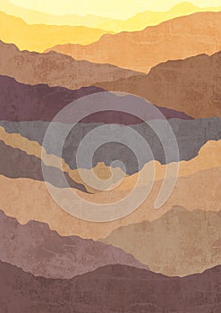 Boho Print. Abstract Mountains Background. Terracotta Poster. Abstract Arrangements. Landscapes, mountains. Posters