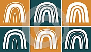 boho rainbow minimalist pattern digital artwork. colorful of bundle rainbow illustrations