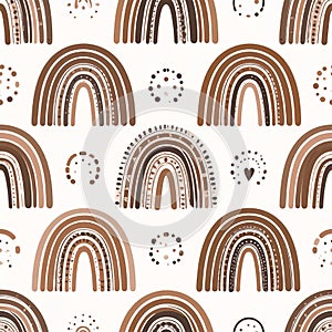 Boho Rainbow Pattern Seamless Background