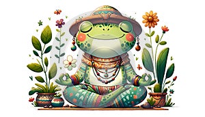 Boho-Series: Frog\'s Meditative Journey in Nature