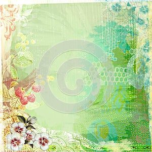 Boho Teatime Grunge Paper Background Green