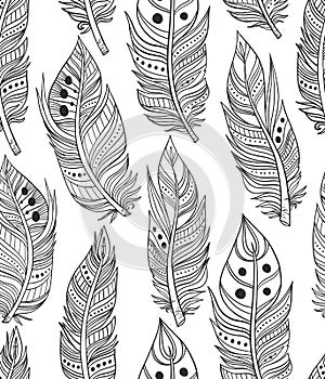 Boho tribal feather collection