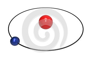 Bohr model of Hydrogen Atom with proton, neutron and electron