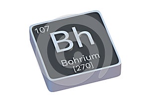 Bohrium Bh chemical element of periodic table isolated on white background