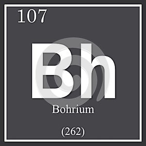 Bohrium chemical element, dark square symbol