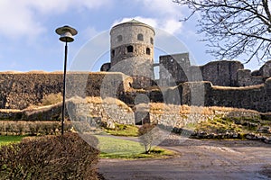 Bohus Fortress, founded on a cliff by the river Gota in Sweden photo