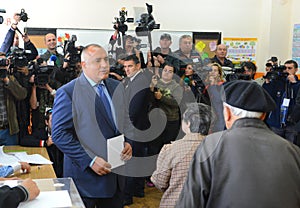 Boiko Borisov, leader centre right GERB vote in Sofia Oct 5, 2014. Bulgaria