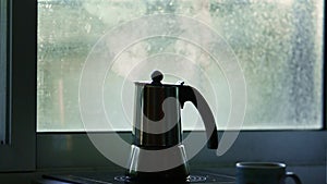 Boil coffee pot on electric stove
