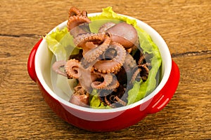 Boiled baby octopuses