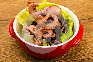 Boiled baby octopuses