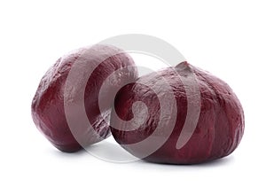 Boiled beets on white background