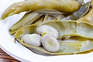 boiled broad beans traditional latvian summer autumn country cuisine