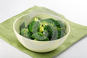 Boiled broccol in a bowl