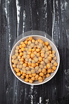 boiled chick pea in white bowl