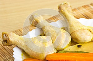 Boiled chicken legs