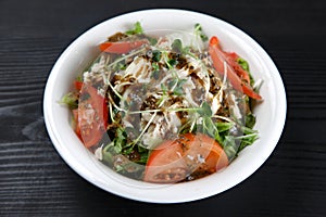 Boiled chicken with tofu salad