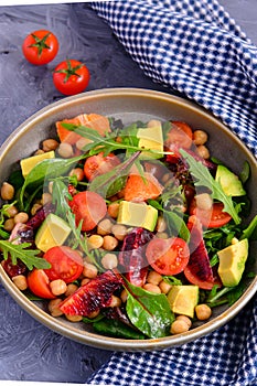 Fresh chickpea salad Buddha bowl photo