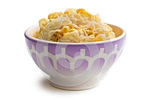 Boiled chinese noodles in bowl