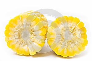 Boiled corn isolated on white