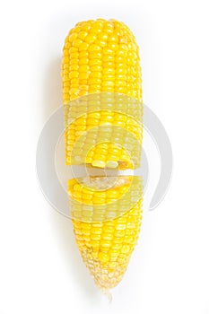 Boiled corn isolated on white