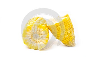 Boiled corn isolated on white