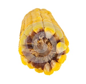 boiled corn isolated on white background.