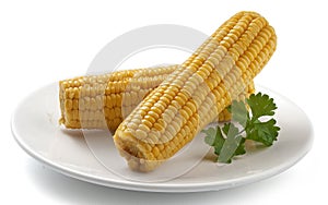 Boiled corncobs