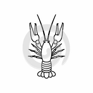 Boiled crawfish icon, outline style