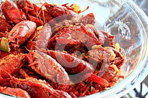 Boiled Crawfish marinated in spices