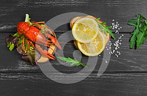 Boiled crayfish food photo