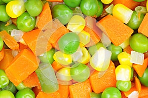 Boiled diced vegetables