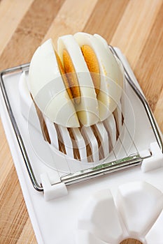 Boiled egg on the chopper