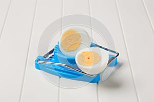 Boiled egg and a cutter