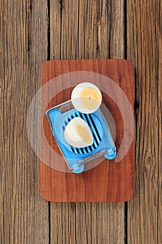 Boiled egg and a cutter