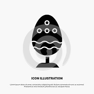 Boiled, Boiled Egg, Easter, Egg, Food solid Glyph Icon vector