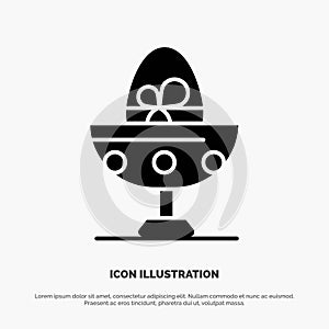 Boiled, Boiled Egg, Easter, Egg, Food solid Glyph Icon vector