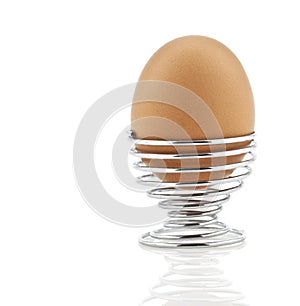 Boiled egg in egg cup