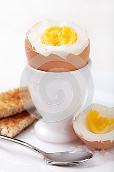 Boiled egg in eggcup