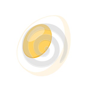 Boiled egg half cut view. Vector