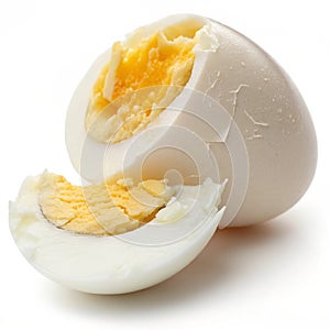 Boiled egg isolated on white background