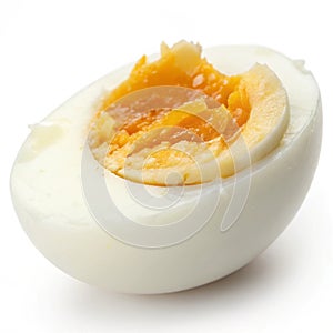 Boiled egg isolated on white background