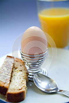 Boiled egg and toast