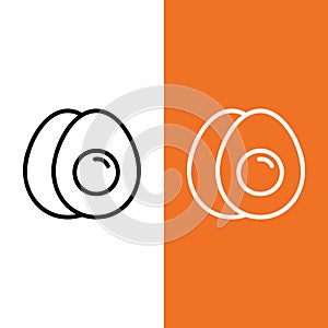 Boiled Egg Vector Icon Logo in Outline Style
