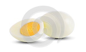 Boiled egg on white background